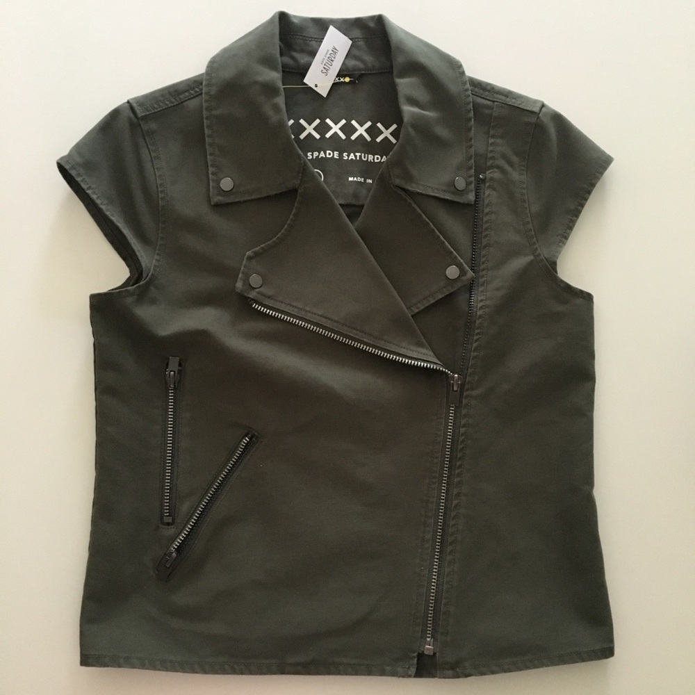 Kate Spade Saturday Military Moto Vest Jacket S